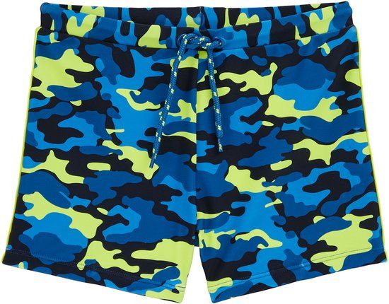 WE Fashion Jongens zwembroek met print - Tie-dye - Mannen - Bright yellow - Maat 98/104