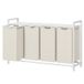 JOYFURNOS Panier à linge à 4 compartiments, sacs intérieurs amovibles et coulissants, trieur de vêtements avec étagère, structure métallique, 4 x 40 L, 116 x 33 x 72 cm, blanc crème et blanc mat