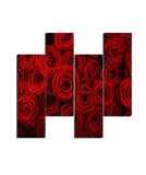 Homemania Wandfoto, motief: bloemen, 4 stuks, voor woonkamer, slaapkamer, meerkleurig, 76 x 0,3 x 50 cm, HM204PMDF203, MDF