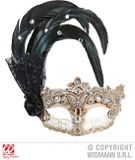 Finidi Oogmasker met zwarte veren