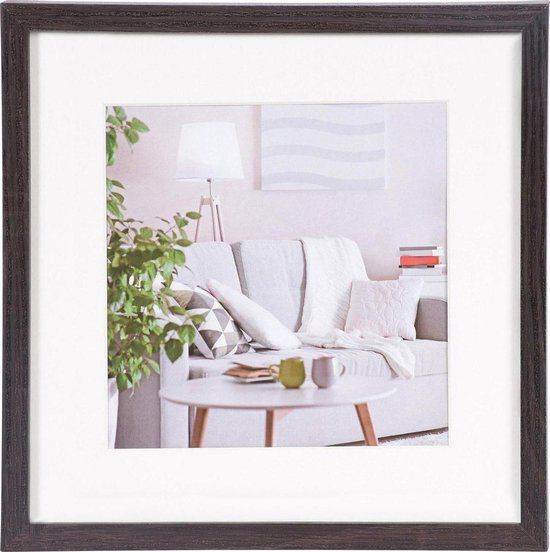 Henzo Modern Fotolijst - 60x60 cm - Donkerbruin - Hout