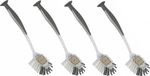 Sorex Brosse à vaisselle avec ventouse - 4x pièces - 25 cm - gris - lavage - Accessoires de cuisine ménagers