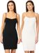 Merry Style Dames Onderjurk - 2-Pack - Kort - V-neck - Verstelbare Spaghetti Bandjes - Viscose - Zwart/Ecru - S