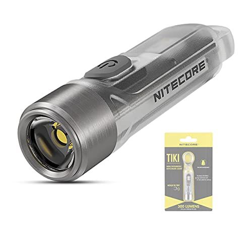 NITECORE TIKI - Mini Flashlight - USB Rechargeable Keychain Torch - Extremely Bright CREE LED 300 Lumen & UV Pocket Light 5.5cm 10g