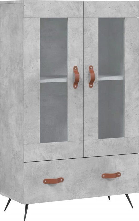 vidaXL Hoge kast 69,5x31x115 cm bewerkt hout betongrijs