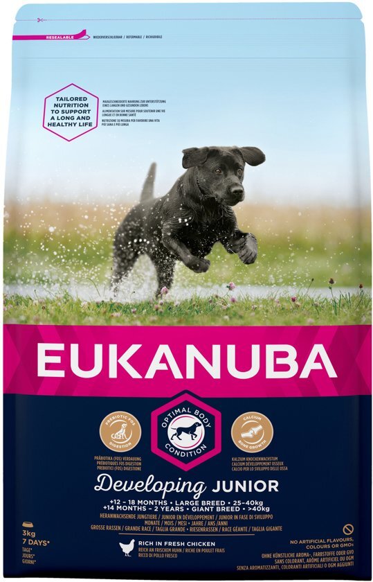EUKANUBA Developing Junior Large Breed Kip - Hondenvoer - 3 kg