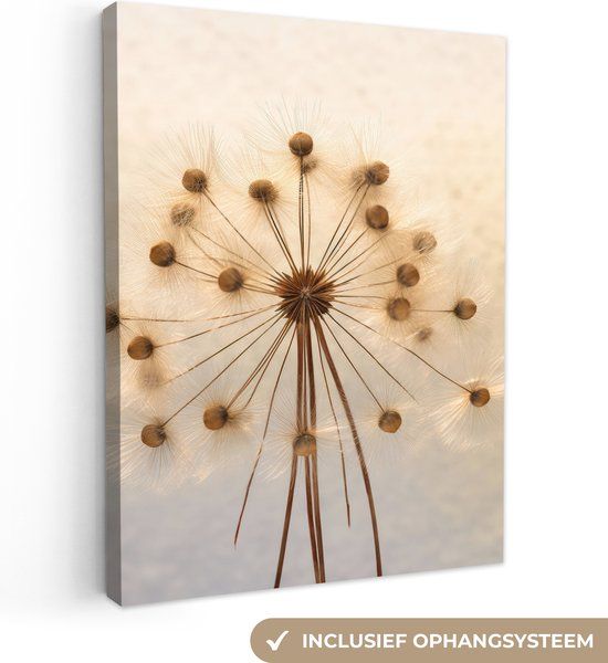 OneMillionCanvasses Canvas schilderij 120x160 cm - Bloemen - Planten - Botanisch - Beige