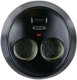 All Ride 12–24V Bekerhouder Adapter met USB‑A en USB‑C