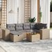 Maison Exclusive - Ensemble de meubles de jardin 7 pièces avec canapé et coussins, beige, en polyrotin
