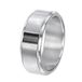 Lucardi Heren Ring mat/glans met zwart - Ring - Vaderdag Cadeautje - Staal - Zilverkleurig