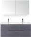 BES LED Seville Badmeubelset 120 cm - 2 Laden Beton Antra Edge - Wastafel Enjoy Dubbel met Spiegel