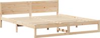 vidaXL Bedframe met hoofdeinde Naturel 200 x 200 cm Massief grenenhout
