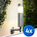RexTech Solar wandlamp buiten 'Lucifer' - Set van 4 - RVS - Warm wit licht (2700K) - 50 lumen - IP44