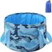 Merkloos Opvouwbare afwasteil voor buiten - Campingwasbak van 15 liter Oxford-stof - Ruimtebesparend - Lichtgewicht - Camouflage Blauw