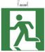 Exacompta Zelfklevend bord evacuatie links 20cm - Groen - 67002E