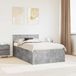 vidaXL Bedframe met hoofdeinde Beton Grijs 120 x 190 cm Bewerkt hout