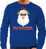 Bellatio Decorations Shoppartners Bv Foute Kersttrui - sweater - DJ santa met koptelefoon - Blauw - Heren - L