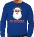Bellatio Decorations Shoppartners Bv Foute Kersttrui - sweater - DJ santa met koptelefoon - Blauw - Heren - L