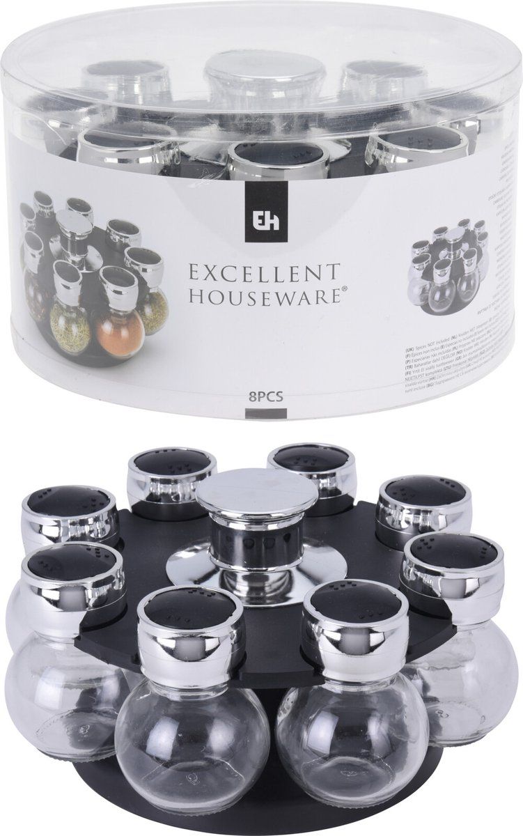 Excellent houseware Kruidencarrousel 8-delig - Transparant - 8719987468414