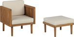 Beliani BARATTI Tuinstoel Set of 2 - Light Wood - Acacia Wood