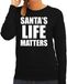 Bellatio Decorations Santas life matters Kerst sweater / foute Kersttrui zwart voor dames XXL