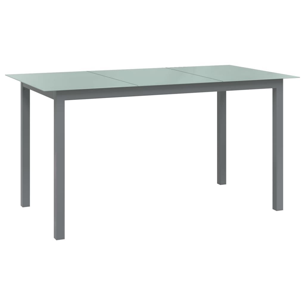 vidaXL Tuintafel 150x90x74 cm Aluminium en Glas Lichtgrijs