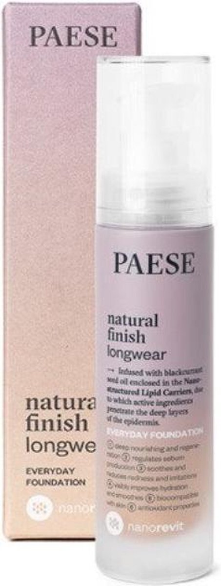 Paese - Nanorevit Natural Finish Longwear Everyday Foundation Long-Lasting Foundation With Natural Finish 02 Porcelain 35Ml