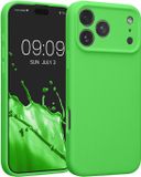 kwmobile hoesje geschikt voor Apple iPhone 18 Pro Max / iPhone 17 Pro Max - TPU backcover met siliconen coating - Smartphone case in limoengroen