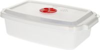 Plastic Forte Magnetronschaal - deksel/ventiel - 1,6 liter - wit - kunststof - rechthoekig