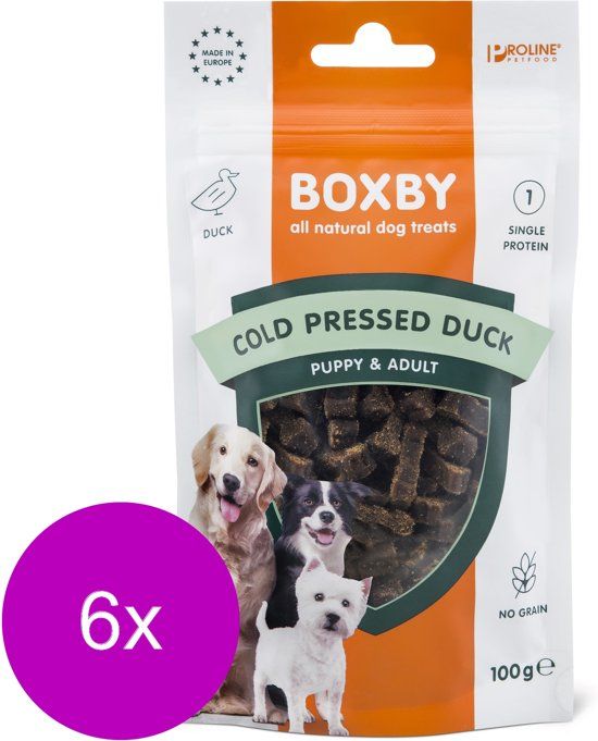Proline Boxby Grain Free 100 g - Hondensnacks - 6 x Eend Hypo-Allergeen