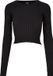 Urban Classics Ladies Short Rib Knit Twisted Back Longsleeve top - S - Zwart