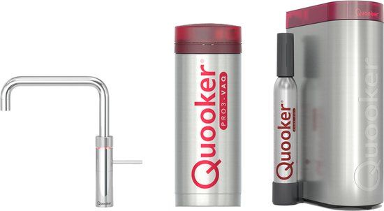 Quooker Fusion Square Kokendwaterkraan - PRO3 boiler - CUBE reservoir - Chroom 5in1