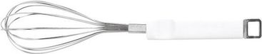Merkloos RVS garde/klopper met wit handvat 35 cm