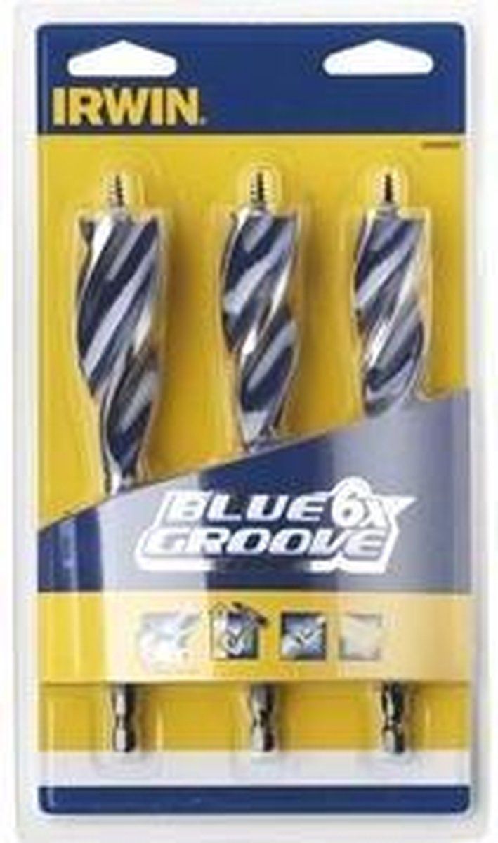 IRWIN Houtboor Blue Groove 6x 20/22/25 mm - 10506627