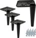 Pieds de meubles en métal, lot de 4, 13 cm, noir mat