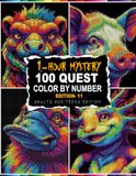 100 QUEST 1-HOUR MYSTERY MOSAIC: 100 Color by Number Book with 5 Unique Shapes — Circle, Triangle, Hexagon, Rectangle & Glass | Master Color Palette Included | Stress Relief Activity Book