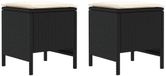 vidaXL - Banc de jardin 2 pièces en rotin PE, noir et crème