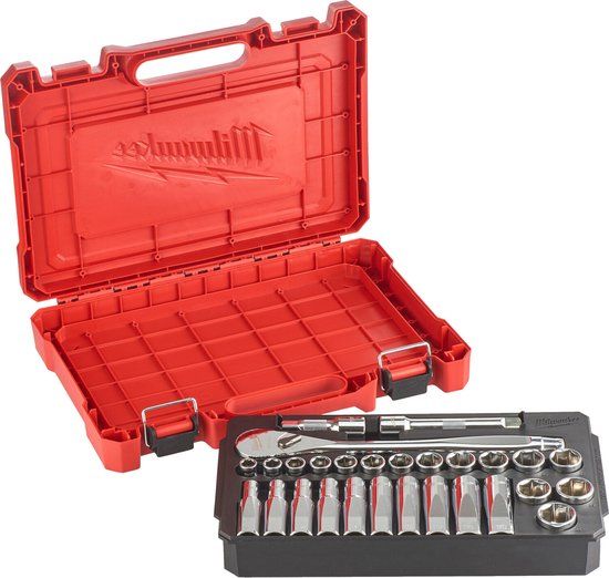 Milwaukee 1/2" Metric Socket Wrench Set 28-delig - 4932471864
