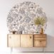 Fleurs Oiseaux Sticker Mural Rond / Cercle - Diamètre 70 cm - Adhésif + Protection Brillante