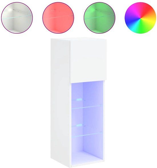 vidaXL Tv-meubel met LED-verlichting 30,5x30x90 cm wit