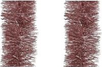 Decoris kerstslinger - 3 stuks - oudroze - 270 x 10 cm - folie/tinsel