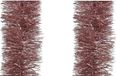 Decoris kerstslinger - 3 stuks - oudroze - 270 x 10 cm - folie/tinsel