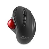 MediaRange Optische 7-toetsen Trackball draadloze muis met schuifwiel, DPI- en duimtoetsen, 800-2.400 DPI, oplaadbare 600 mAh batterij, voor rechtshandigen, zwart/rood