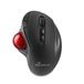 MediaRange Optische 7-toetsen Trackball draadloze muis met schuifwiel, DPI- en duimtoetsen, 800-2.400 DPI, oplaadbare 600 mAh batterij, voor rechtshandigen, zwart/rood