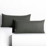 DecoKing Amber-kussenslopen 40 x 120 cm, jerseykatoen, rits, grafiet, 2 stuks
