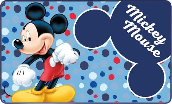 Mickey Mouse Vloerkleed Blauw Gestipt Polyester 75x45 cm