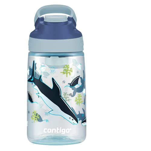 Contigo Gizmo Sip kinderdrinkfles, BPA-vrije stevige waterfles, 100 % lekvrij, intuïtief drinken met een druk op de knop, eenv. reiniging, ideaal voor kleuterschool, crèche, school, sport, 420 ml
