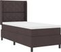 vidaXL LED Box Spring Bed with Headboard Dark Brown 90 x 200 cm Fabric