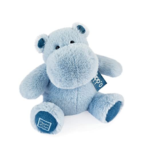 Histoire d'ours - HO3213 Pluche dier, nijlpaard, jeansblauw, 25 cm