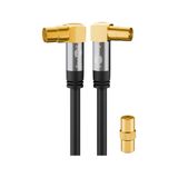 Goobay IEC (m) - IEC (v/m) coaxkabel | haaks | verguld | zwart | 3 meter